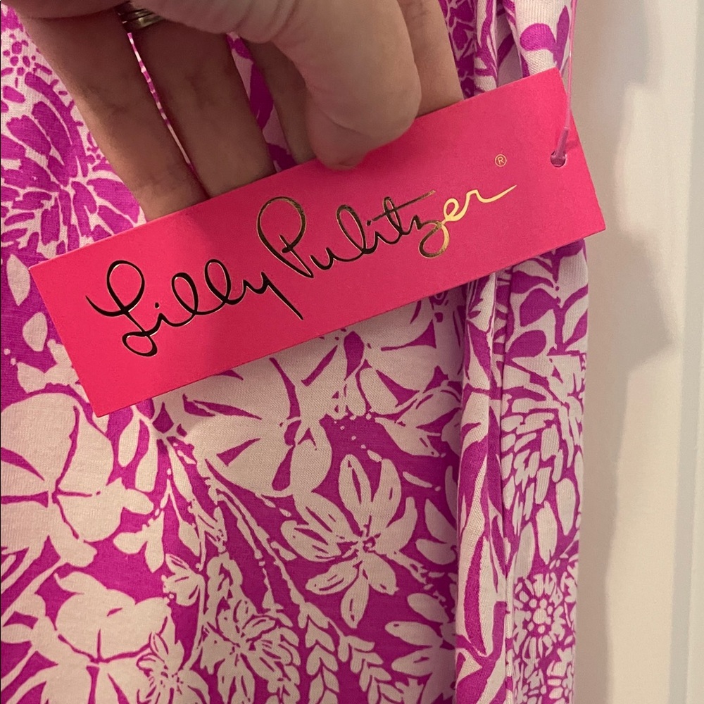 NWT! Lilly Pulitzer Pink and White Floral Mini Dress, Size XS - Picture 4 of 10